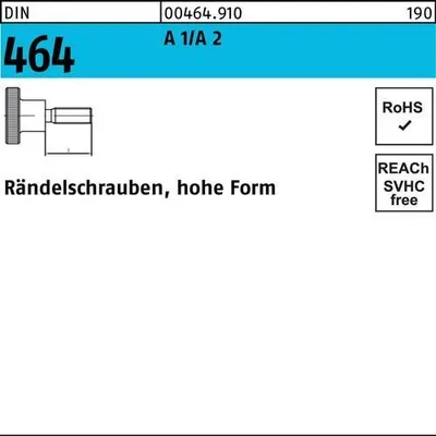 Produktbild von Reyher Rändelschrauben DIN 464 A 1/A 2 M 4x10 A 1/A 2 (25 Stück)