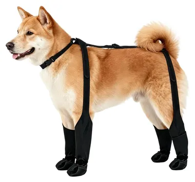 Immagine prodotto di Scarpe per cani - Protezioni per zampe regolabili e impermeabili - Nere