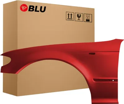 Zdjęcie produktu dla BLU Błotnik Premium pasujący do BMW 3 E46 Lift 438 Lewy Czerwony JapanRot | 2001-2005 | Przedni Przód | Lakierowany | Gotowy do montażu  | Ocynk