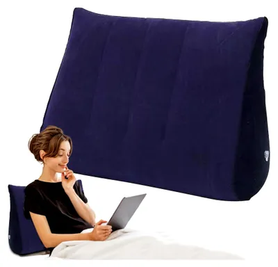 Produktbild von Keilkissen für Erwachsene - Aufblasbare Kissen zum Schlafen, ergonomisches Rückenkissen bei Sodbrennen und zur Haltungskorrektur unterwegs