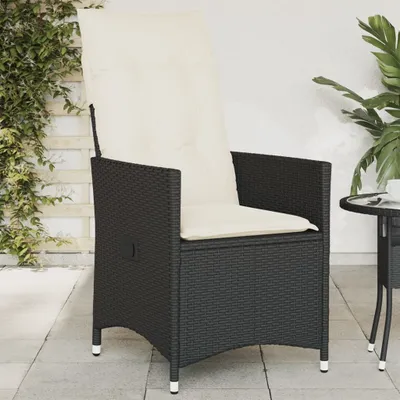 Produktbild von Möbel Gartensessel Verstellbar mit Kissen Schwarz Poly Rattan - Gartenstühle 365638