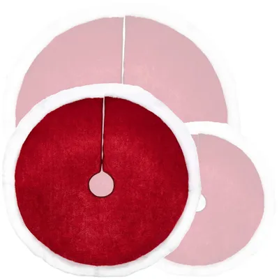 Productafbeelding van Kerstboomrok kerstboomhoes - Ø 120 cm - 100% polyester - Rood en wit