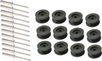 Produktbild von 12 Stück - Rundknopf für 6 - 8 mm Expanderseil + 12 Alunieten