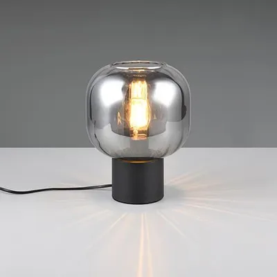 Image de Lampe de table DIVA noire et chromée, 1xE27x40W, verre, dimensions : 26x20x20 cm, IP20, Trio