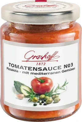 Verpackungsbild Grashoff Tomatensauce No. 3 nach mediterrane Art mit Gemüse 200ml