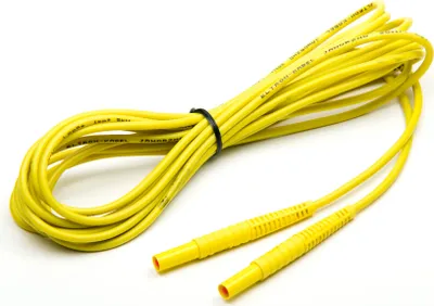 Image de Câble jaune de 5 m avec fiches bananes