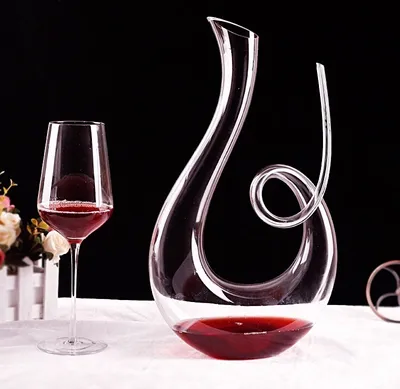 Produktbild von Weinkaraffe, Rotwein Karaffe, Rotwein Dekantierer, Dekantierer, Wein Entlüftung Karaffe, 1300ml Wein Dekanter,