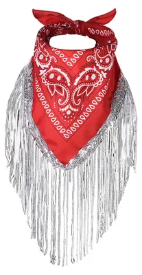 Produktbild von Pailletten-Schal mit exquisitem Muster und Quasten, farbecht, waschbar, schnelltrocknend, dekoratives Polyester, wunderschönes Fransen-Kopftuch für Damen, perfekt für Partys
