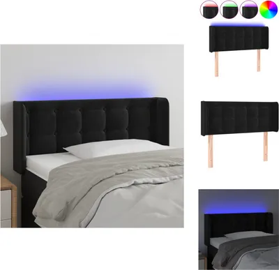 Produktbild von vidaXL LED Kopfteil Schwarz 103x16x78/88 cm Samt -  Kopf- & Fußenden