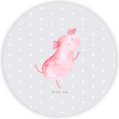 Produktbild von Mr. & Mrs. Panda magnet Axolotl Tanzen - Grau Pastell - Geschenk, für kühlschrank, gut Gelaunt, fotos, magnettafel, pinnwand, Sterne, Freudig, Freundin, Kühlschrankmagnet