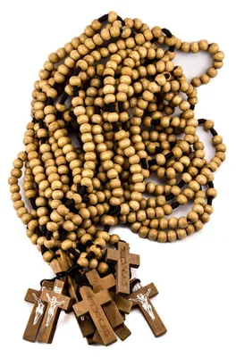 Gebetsrosenkranz aus Olivenholz, Jesus Kruzifix, 31,5 cm