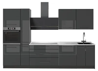 Immagine prodotto di Cucina componibile Vicco Fame-Line Antracite lucido/Antracite 310 cm, PL Marmo, Model 64254