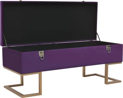Produktbild von vidaXL Bank mit Staufach 105 cm Lila Samt