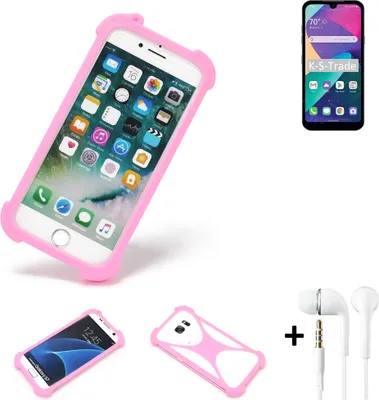 Produktbild von K-S-Trade Bumper + Kopfhörer kompatibel mit LG Electronics Phoenix 5 Handy Hülle Schutzhülle Silikon Schutz Hülle Cover Case Silikoncase