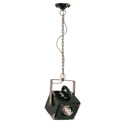 Produktbild von Vintage Industrie-Kronleuchter Eisen und Keramik Schwarz 1 Licht E27