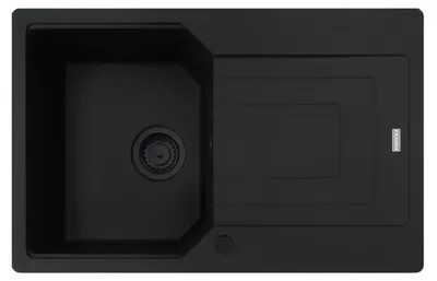 Produktbild von FRANKE Spüle URBAN UBG 611-78 in BLACK MATT - BLACK COLLECTION mit Drehexcenterbedienung Edelstahl / Ausschnittmaß 760 x 480 mm R15 / Granitspüle