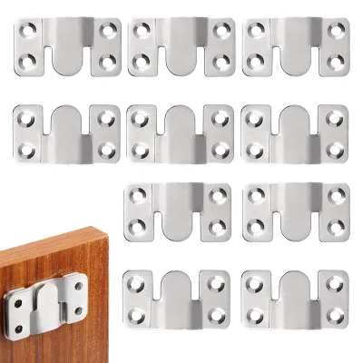 Produktbild von 10 Stück Einbauhalterungen, verdeckte Montagehalterungen, Sofaverbinder, Möbelhaken aus Edelstahl, Wandbefestigungsmaterial aus Edelstahl, für Sofas, Möbel, Bilderrahmen und Spiegel