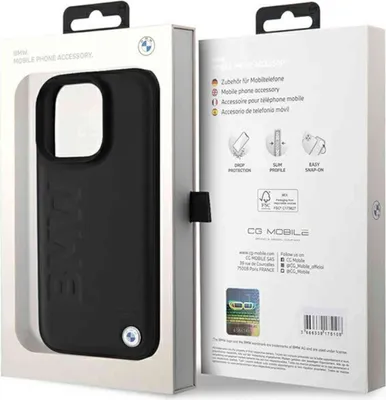 Zdjęcie produktu dla BMW BMHCP16LSLLBK iPhone 16 Pro 6.3czarny/black hardcase Leather Hot Stamp