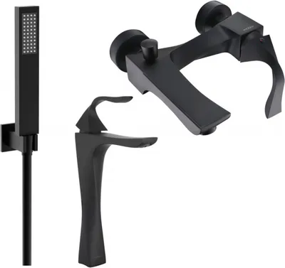 Produktbild von Mexen Estrella R02 Badewannenset, Schwarz - 72313R02-70