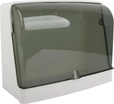 Image de Boîte de rangement de cosmétiques Anti-poussière Organisateur de maquillage mural Support pour produits de soins sans perforations pour la salle de bain Blanc