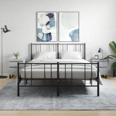 Immagine prodotto di vidaXL Comodini, set da 2 pezzi, grigio cemento, 40x35x50 cm, materiale composito