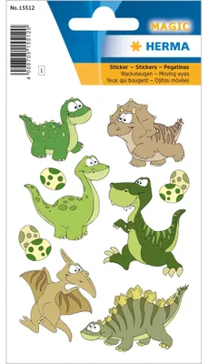 Obrázok produktu pre HERMA 15512 - Plast - Viacfarebné - Dinosaury - Permanentné - 9 ks - 1 list