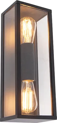 Produktbild von Industrielle Wandleuchte Schwarz 38 cm 2 Licht IP44 Charlois