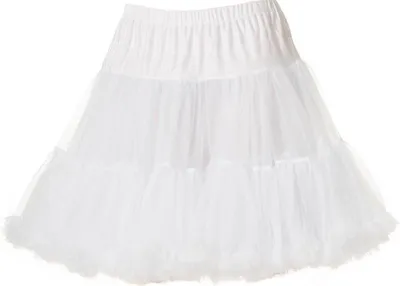 Immagine prodotto di Bellissima gonna a balze morbida, bianca – XL / 2XL / 3XL – Lunghezza al ginocchio – Vita elasticizzata regolabile – Abiti da carnevale e da festa