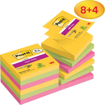 Produktbild von Post-it Haftnotizen Super Sticky Z-Notes 76 x 76 mm 4+2
