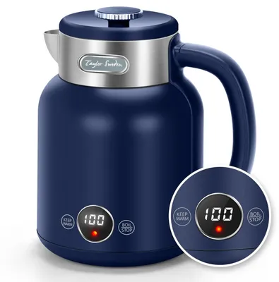 Retro Wasserkocher 1,7 l, 2200 W, Edelstahl, LED-Display