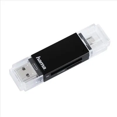 Obrázek produktu pro Hama Basic, MicroSD (TransFlash), SD, Černá, 480 Mbit/s, USB 2.0/Micro-USB, 1 kusů, 145 mm