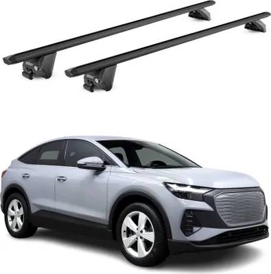 Image de Barres de toit transversales pour Audi Q4 2021-2025 Alu Noir 2 pièces ABE