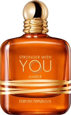 A bottle of Emporio Armani Stronger with You Amber Eau de Parfum.