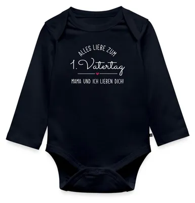Produktbild von Spreadshirt Alles Liebe Zum 1. Vatertag Von Mama Und Mir Tages Baby Body Langarm, 68 (3-6 M.), Navy