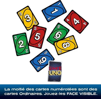Zdjęcie produktu dla Gra Karciana Uno Liar's, Gra w Blefowanie, Od 7 lat, Dla Daltonistów, Mattel Games JLH43
