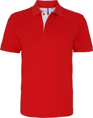 Produktbild von Asquith & Fox Herren Polo-Shirt, kurzärmlig RW4810 (L) (Rot/Weiß)