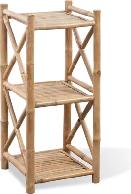 Produktbild von vidaXL Standregal mit 3 Böden Quadratisch Bambus
