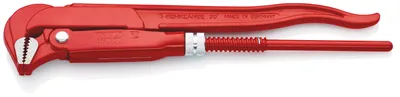 Zdjęcie produktu dla KNIPEX 83 10 010 Klucz do rur 90° malowany proszkowo na czerwono 310 mm