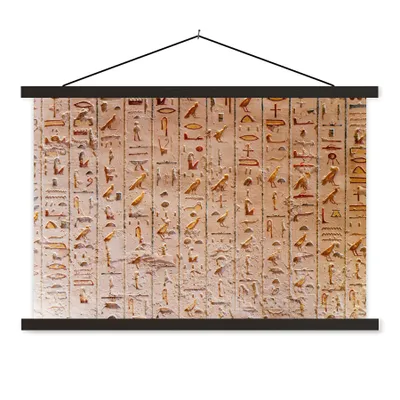 Produktbild von MuchoWow® Textilposter Hieroglyphen in Ägypten 120x80 cm mit schwarzem Rahmen - Wanddeko