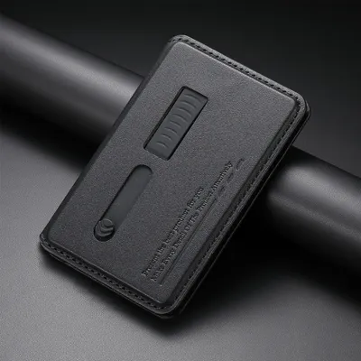 Immagine prodotto di INF Portacarte Magnetico inPoliuretanoCompatibile con Magsafe - Portafoglio Sottile con Cinturino Nero
