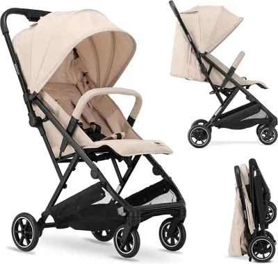 Immagine prodotto di Passeggino leggero - Ideale per i viaggi - Pieghevole con una sola mano - 7 kg - Colore: beige