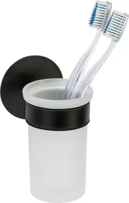 Produktbild von Schöner Wohnen Glas Zahnputzbecherhalter Uno Meleto Schwarz Mundhygiene Badezimmer Pflege