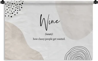 Produktbild von MuchoWow® Wandteppich Wandbehang Sprichwörter - Wein - Wörterbuch - Zitate - Definition von Wein 60x40 cm Tapisserie Dekoration Wandtuch - Wanddekorationen
