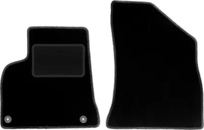 Image de Tapis de sol avant velours sur-mesure pour Peugeot 5008 I (2009-2017, 7 personnes) noir, jeu 2 pièces, fixations - STANDRAD