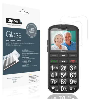 Produktbild von 2x Schutzfolie für Tosaju G180 - Anti-Shock 9H Folie dipos Glass Kunststoffglas