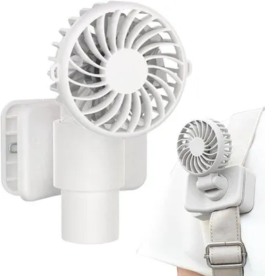 Image de VHV - Ventilateur de camping - Ventilateur de camping avec lampe - Rechargeable par USB, avec pince - Idéal pour le camping, la tente, la caravane