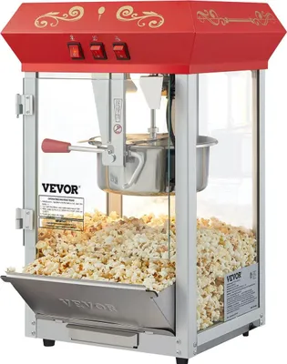 Zdjęcie produktu dla Maszyna do popcornu Maszyna do popcornu na blat 850 W 8 uncji 48 filiżanek Czerwona