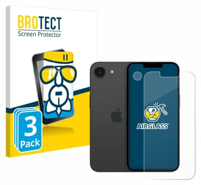 A product shot of a smartphone screen protector pack, featuring the packaging and a smartphone with a screen protector applied.