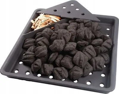 Obrázok produktu pre Liatinový zásobník na drevené uhlie pre plynový gril Štvorcový perforovaný zásobník na grilovacie dosky