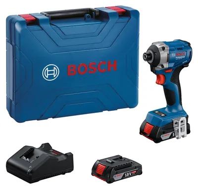 Zdjęcie produktu dla Wkrętarka udarowa Bosch Professional 18 V z akumulatorem GDR 18V-215 (w zestawie 2 akumulatory GBA 18 V 2,0 Ah, ładowarka GAL 18V-20, walizka MPP)